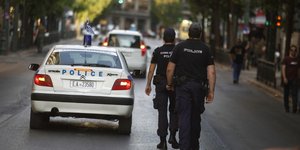 Στη Νέα Σμύρνη εντοπίστηκε το κλεμμένο όχημα της Ασφάλειας. Πηγή φωτό: Eurokinissi/ Γιώργος Κονταρίνης