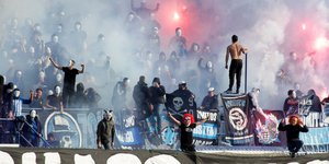 Επεισόδια στο Περιστέρι πριν την αναμέτρηση Ατρόμητος-Πανιώνιος(Φωτογραφία: EUROKINISSI)