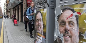 Αφίσες στους δρόμους της Βαρκελώνης του υποψήφιου Οριόλ Χουνκέρας
