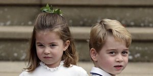 Η πριγκίπισσα Σάρλοτ και ο πρίγκιπας Τζορτζ/ Φωτογραφία: ΑP Images 