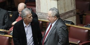 Ο Σπύρος Δανέλλης που διεγράφη από το Ποτάμι και ο τέως ΥΠΕΞ Ν. Κοτζιάς -Φωτογραφία: Intimenews/ΛΙΑΚΟΣ ΓΙΑΝΝΗΣ