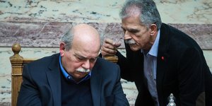 Ο Νίκος Βούτσης και ο Σπύρος Δανέλλης / Φωτογραφία: EUROKINISSI/ΓΙΩΡΓΟΣ ΚΟΝΤΑΡΙΝΗΣ