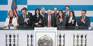 Η τελετή λήξης της συνεδρίασης στο Χρηματιστήριο της Νέας Υόρκης 