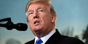 Ο Ντόναλντ Τραμπ στη χθεσινή ομιλία του που αναγνώρισε την Ιερουσαλήμ ως πρωτεύουσα του Ισραήλ. Φωτογραφία: AP