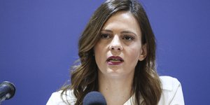 Η υπουργός Εργασίας Εφη Αχτσιόγλου / Φωτογραφία: SOOC