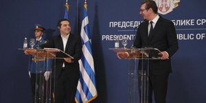 Ο Αλέξης Τσίπρας με τον Σέρβο Πρόεδρο