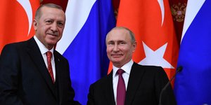 Ρετζέπ Ταγίπ Ερντογάν- Βλαντιμίρ Πούτιν/ Φωτογραφία: AP