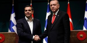 Ο Αλέξης Τσίπρας & ο Ρετζέπ Ταγίπ Ερντογάν (Φωτογραφία: AP Photo/Burhan Ozbilici)