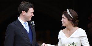 Η πριγκίπισσα Ευγενία με τον σύζυγό της /Φωτογραφία: AP/TOBY MELVILLE