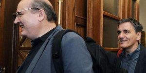 Φίλης και Τσακαλώτος διεκδικούν την στήριξη της αριστερής πτέρυγας του ΣΥΡΙΖΑ / EUROKINISSI: ΤΑΤΙΑΝΑ ΜΠΟΛΑΡΗ