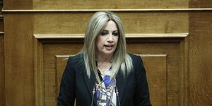 Η Φώφη Γεννηματά από το βήμα της Βουλής -Φωτογραφία: George Vitsaras / SOOC