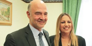Η Φώφη Γεννηματά και ο Πιερ Μοσκοβισί/ Φωτογραφία eurokinissi