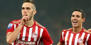 Ο Φορτούνης λίγο μετά το γκολ του / Φωτογραφία: Eurokinissi