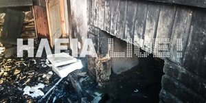 Το τζάκι απ' όπου φαίνεται πως ξεκίνησε η πυρκαγιά / Φωτογραφία: ilialive.gr