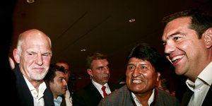 Ο Γιώργος Παπανδρέου στην εκδήλωση Τσίπρα-Μοράλες στο ΚΠΙΣΝ