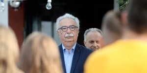 Στο δημοτικό σχολείο Πέρδικας για τον αγιασμό ο Κώστας Γαβρόγλου / Φωτογραφία: ΙnTime news / ΚΩΤΣΙΑΡΗΣ ΓΙΑΝΝΗΣ