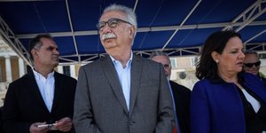 Ο Κώστας Γαβρόγλου στην εξέδρα των επισήμων (Φωτο: Eurokinissi)