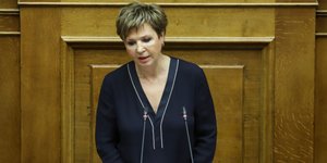 Η Ολγα Γεροβασίλη -Φωτογραφία: EUROKINISSI/ΓΙΑΝΝΗΣ ΠΑΝΑΓΟΠΟΥΛΟΣ