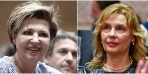 Ολγα Γεροβασίλη και Κατερίνα Παπακώστα στο υπ. Προστασίας του Πολίτη -Φωτογραφίες: Intimenews