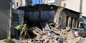 κτίριο κατέρρευσε στο Γκάζι/Φωτογραφία: IntimeNews