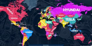 Ο παγκόσμιος χάρτης με τις αυτοκινήτων αναζητήσεις στο Google