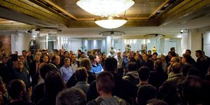 Κατάληψη στον χώρο του συνεδρίου/Φωτογραφία: Eurokinissi
