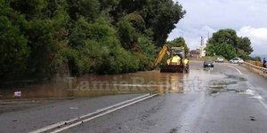 Διακοπή κυκλοφορίας στην Παλαιά Εθνική εξαιτίας της κακοκαιρίας