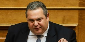 Ο υπουργός Εθνικής Αμυνας Πάνος Καμμένος στην Βουλή- φωτογραφία eurokinissi