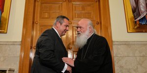 Ο πρόεδρος των ΑΝΕΛ με τον Αρχιεπίσκοπο Αθηνών και πάσης Ελλάδος -Φωτογραφία αρχείου: Intimenews/ΚΩΤΣΙΑΡΗΣ ΓΙΑΝΝΗΣ