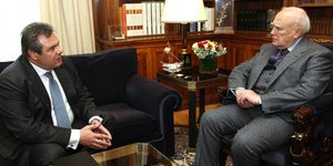Καμμένος: Παρουσίασε στον Παπούλια το πρόγραμμα των Ανεξάρτητων Ελλήνων