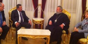 Καμμένος και Αρχιεπίσκοπος Κύπρου συμφώνησαν σε κοινό αντιμνημονιακό αγώνα