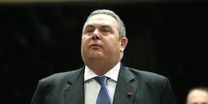 Ο Πάνος Καμμένος κατά την παράδοση του υπ. Αμυνας -Φωτογραφία: Nikos Libertas / SOOC