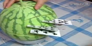 Κόβει φρούτα και λαχανικά με… τραπουλόχαρτα! [βίντεο] 