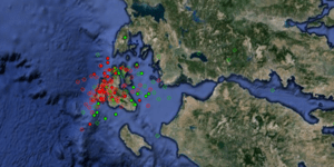 Ο χάρτης της Κεφαλονιάς γέμισε με κόκκινες κουκκίδες -Οι καταγραφές των σεισμών