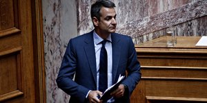 Ο Κυριάκος Μητσοτάκης στη Βουλή /Φωτογραφία: Alexandros Michailidis / SOOC