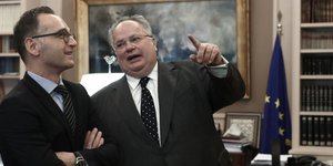 Ο Ν. Κοτζιάς με τον Γερμανό ομόλογό του Χ. Μάας -Φωτογραφία: Intimenews/ΛΙΑΚΟΣ ΓΙΑΝΝΗΣ