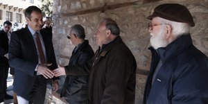Ο Κυριάκος Μητσοτάκης στα Σιάτιστα Κοζάνης /Φωτογραφία: Εurokinissi