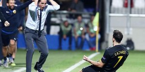 Οι πανηγυρισμοί μετά το υπέροχο γκολ του Λάζαρου κόντρα στην Ριέκα / Φωτογραφία: Intime