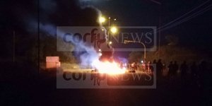 Επεισόδια για το ΧΥΤΑ Λευκίμμης (Φωτογραφία: corfutvnews)