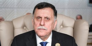 Ο πρωθυπουργός της διεθνώς αναγνωρισμένης κυβέρνησης της Λιβύης Φαγέζ αλ Σαρραχ -Φωτογραφία: Fethi Belaid/ Pool photo via AP