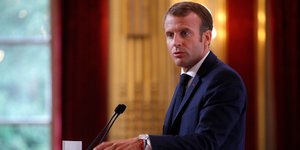 Εμανουέλ Μακρόν (Φωτογραφία: Philippe Wojazer/Pool Photo via AP)