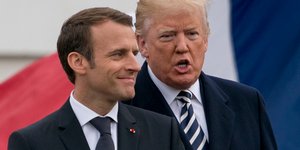 Εμανουέλ Μακρόν & Ντόναλντ Τραμπ (Φωτογραφία: AP Photo/Andrew Harnik)
