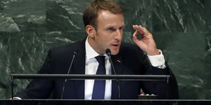 Ο Εμανουέλ Μακρόν/ Φωτογραφία: AP- Richard Drew