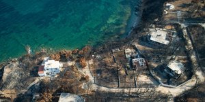 Αεροφωτογραφία από το καμένο Μάτι/ Φωτογραφία: Eurokinissi