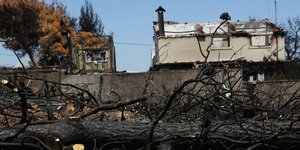 Καμμένα σπίτια στο Μάτι / Φωτογραφία: Eurokinissi