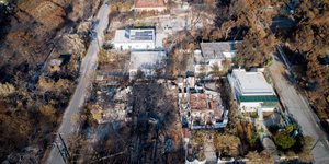 Εικόνα από drone δείχνει την καταστροφή στο Μάτι / Φωτογραφία: EUROKINISSI