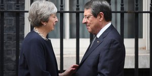 Η Τερέζα Μέι & ο Νίκος Αναστασιάδης (Φωτογραφία: Victoria Jones/PA via AP)