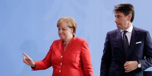 Η Γερμανίδα Καγκελάριος Ανγκελα Μέρκελ και ο Ιταλός Πρωθυπουργός