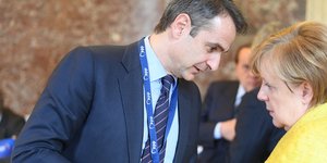 Τετ α τετ Μητσοτάκη-Μέρκελ για το προσφυγικό (Φωτογραφία: Eurokinissi)