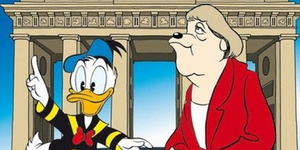 Mετά τον Ολάντ και τον Σαμαρά η Μέρκελ υποδέχεται τον... Ντόναλντ Ντακ